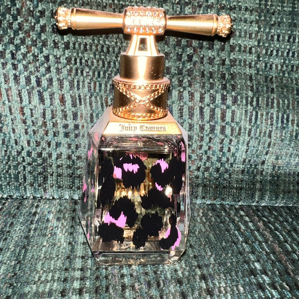 Juicy Couture I Love Juicy Perfume Bottle with Black and Pink Leopard Print